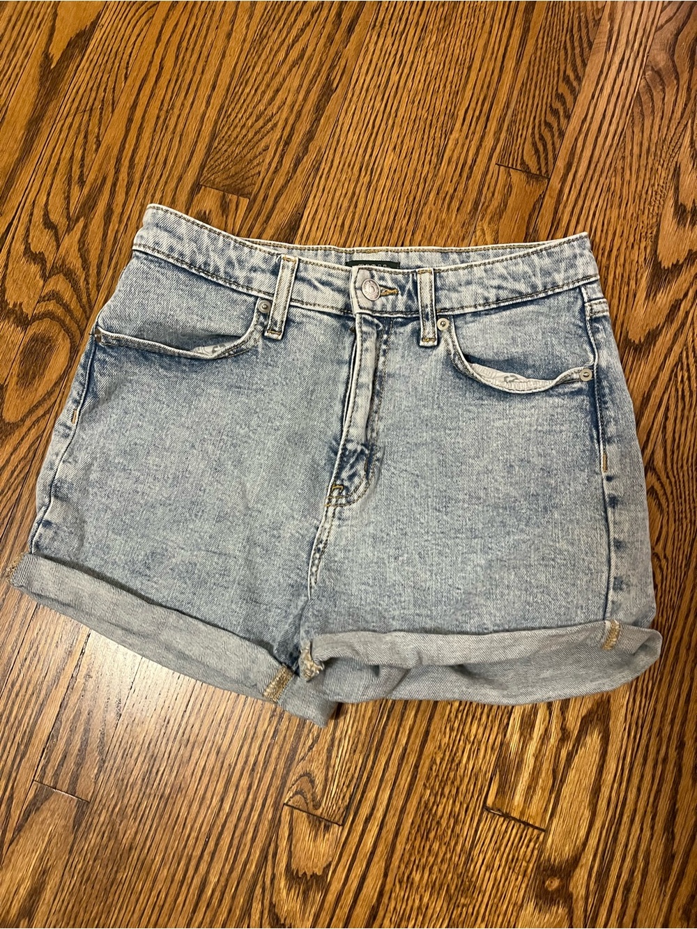 Classic Light Wash Denim Shorts - Women